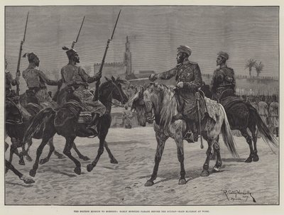 The British Mission to Morocco, Early Morning Parade before the Sultan, Kaid Maclean at Work by Richard Caton Woodville junior